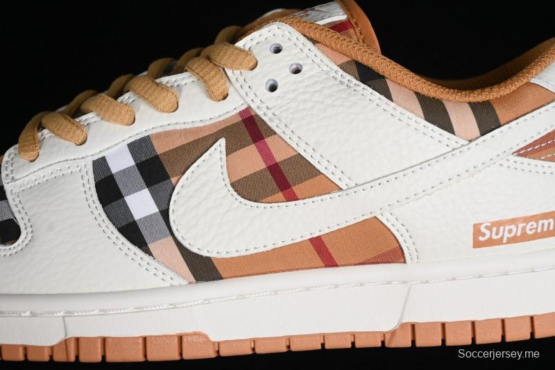 Nike SB Dunk Low Supreme Collaboration - Plaid Colorway SB Low Top Casual Skateboarding Shoes - SU1853-513