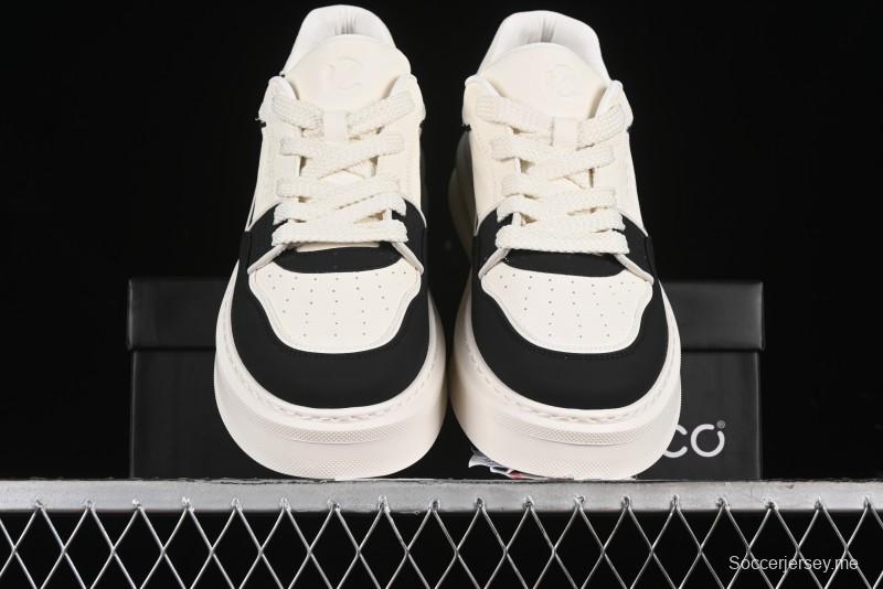 ECCO 2024 New Fashion Simple Versatile Genuine Leather White Sneakers - 61881301001