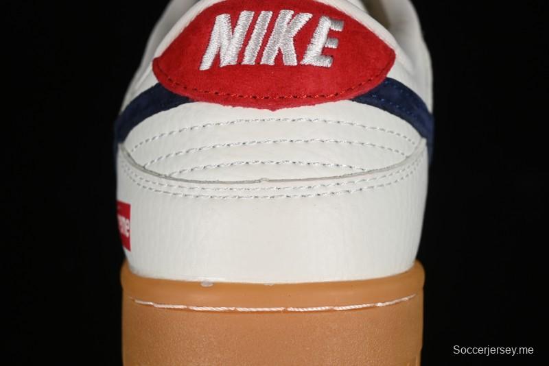 Nike SB Dunk Low Supreme Collaboration - Off White Gum Anniversary Customized Low-Top Casual Skate Shoes - JH8310-945