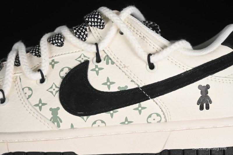 Nike SB Dunk Low Violent Bear Series - Lace-Up Beige with Black Swoosh Anniversary High-End Custom Low-Top Casual Sneakers - SJ2068-291
