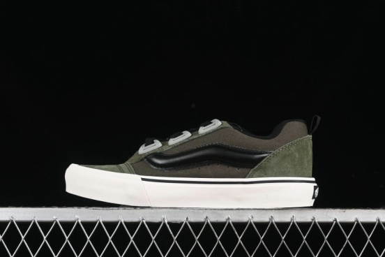 Vans Knu Skool DR White Black Green Chunky Sneakers - VN000CZU50K