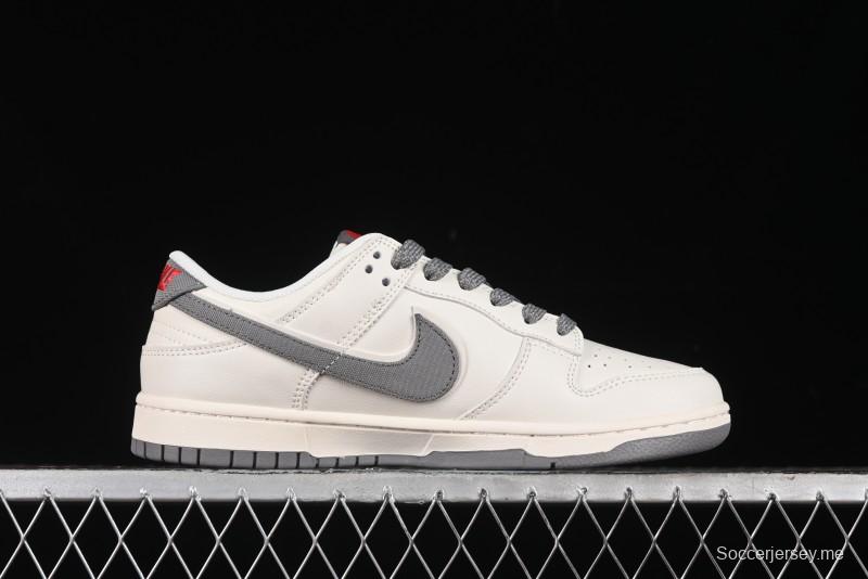 Nike SB Dunk Low Supreme Collaboration - Beige Canvas Swoosh Anniversary High-End Custom Low-Top Casual Sneakers - XX2025-108