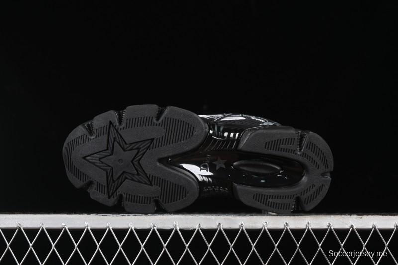 Dior Chrono Round Toe Lace-Up Lifestyle Casual Running Sneakers - 6865 WHITE BLACK