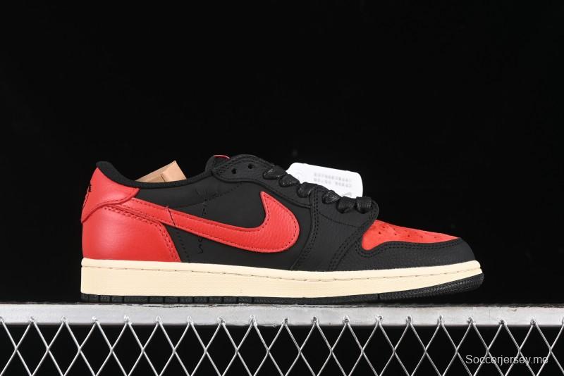 Nike Travis Scott x Air Jordan 1 Low OG AJ1 Reverse Swoosh Sneakers - DM7866-061