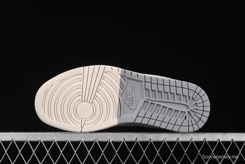 Nike Air Jordan 1 Low Stussy Collaboration - Light Bone Grey Dual-Tone Premium Custom Retro Basketball Shoes - SJ9950-045