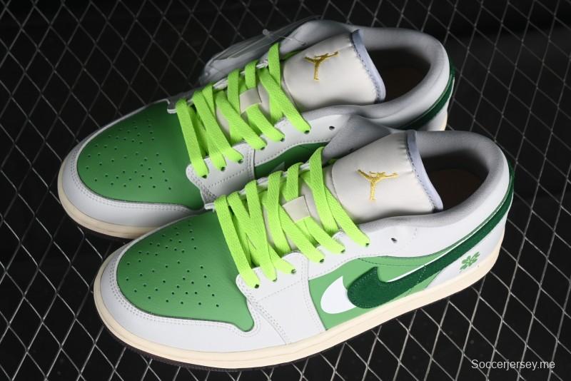 Nike Air Jordan 1 Low AJ1 White Green Double Hook Low-Top Retro Basketball Shoes - FZ5046-041