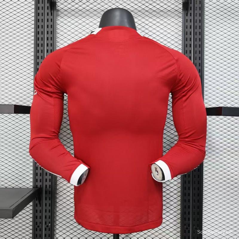 إصدار اللاعب 25/26 قميص بأكمام طويلة الأكمام من ليفربول هوم 25/26