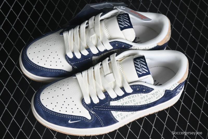 Nike Travis Scott x Fragment Design x Air Jordan 1 Low OG SP AJ1 Retro Sneakers - SJ2068-110