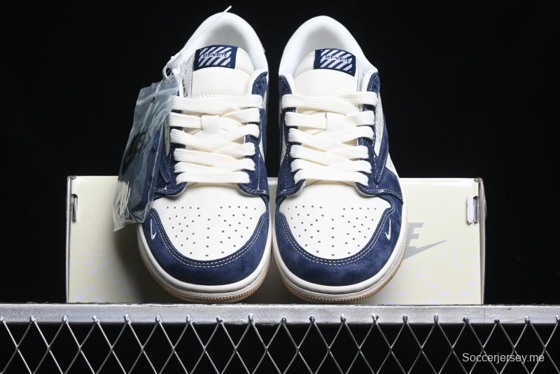 Nike Travis Scott x Fragment Design x Air Jordan 1 Low OG SP AJ1 Retro Sneakers - SJ2068-110