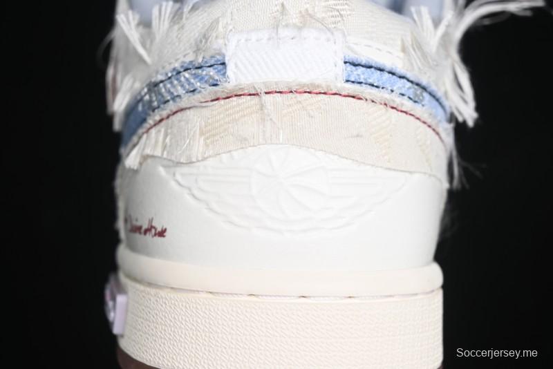 Nike Air Jordan 1 Low AJ1 Panda Prank Qixi Themed Retro Basketball Shoes with Special Graffiti Design - FZ5046-041