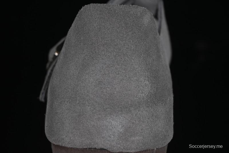 Birkenstock London BS Unisex Slip-On Comfort Shoes with Soft Suede Leather and Lambswool Insole - BS