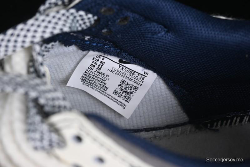 Nike SB Dunk Low Stussy Collaboration Anniversary Custom Low-Top Casual Sneakers with Strap in Beige Grey and Navy - YX5066-236