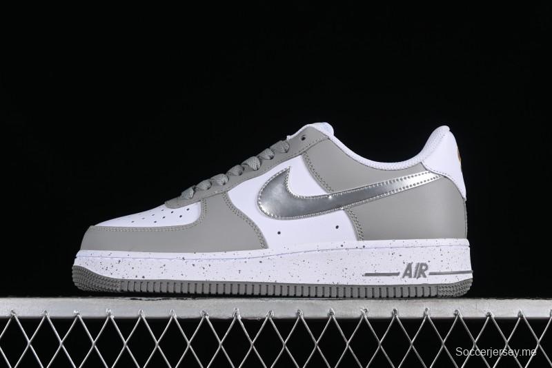 Nike Air Force 1'07 Low Grey Silver Splatter Casual Sneakers - MK5639-889