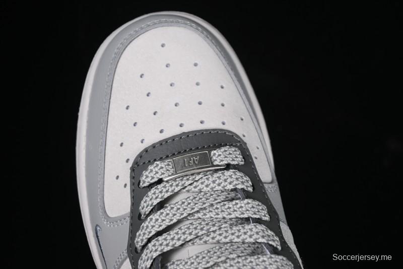 Nike Air Force 1 '07 Low The North Face Collaboration Beige Grey Black Snake Leather Custom Casual Sneakers - DM6688-052