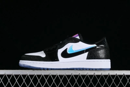 Nike Air Jordan 1 Low Golf AJ1 Retro Golf Shoes with Laser Patent Leather and Double Hook Design - FZ4159-100