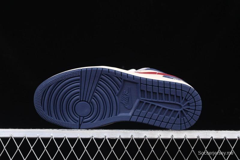 Nike Air Jordan 1 Low AJ1 The North Face Collaboration Grey Blue Red Hook Retro Basketball Shoes - DM9188-012