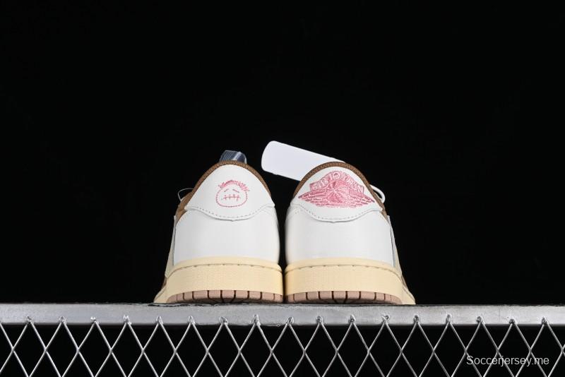 Nike Travis Scott x Air Jordan 1 Low OG AJ1 Reverse Swoosh Sneakers - DM7866-106