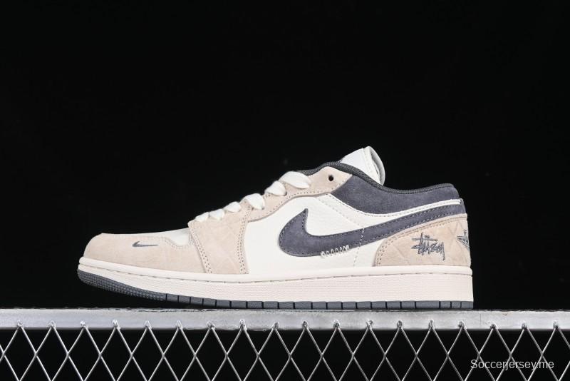Nike Air Jordan 1 Low Stussy Collaboration Retro Basketball Shoes - DM9188-014