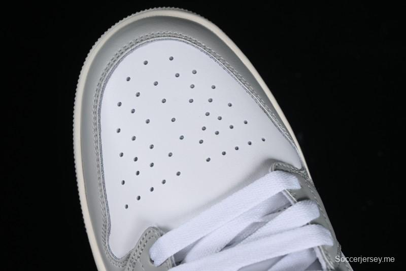 Nike Air Jordan 1 Low AJ1 White Grey Low-Top Lifestyle Basketball Shoes - DC0774-103