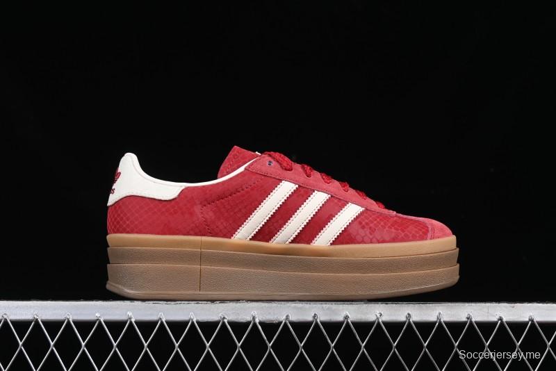 Adidas Originals Gazelle Bold JQ5977 Snake Year Limited Edition Low-Top Sneakers with Anti-Slip and Wear-Resistant Thick Sole