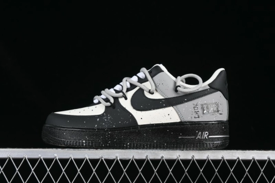 Nike Air Force 1'07 Low Star Graffiti Hand-Painted Casual Sneakers with Full-Length Air Cushion - XV7981-476