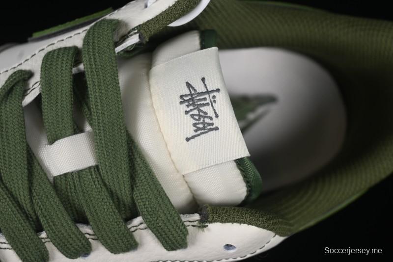 Nike Air Force 1 '07 Low Stussy Collaboration Dual-Tone Beige Green Casual Sneakers with Strap - XS1958-525