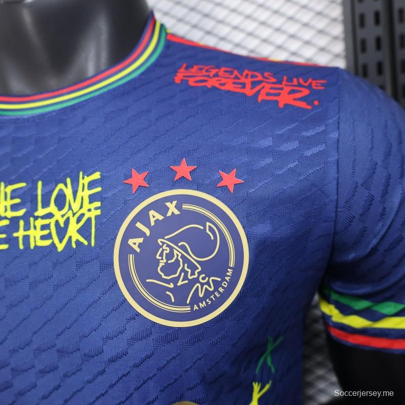 إصدار اللاعب 25/26 قميص JAJAjax 25/26 مع تصميم تكريم بوب مارلي واقتباسات ملهمة