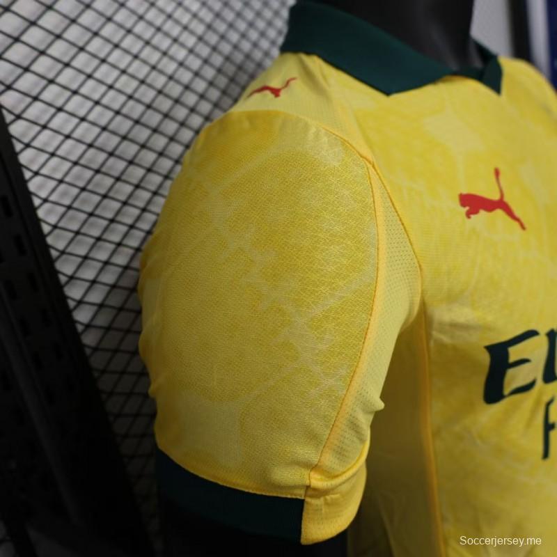 نسخة اللاعب 25/26 قميص ميلان الثالث يي أصفر اللون أصفر 25/26