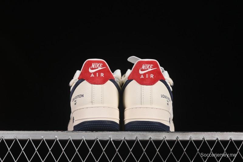 حذاء نايك اير فورس 1 '07 منخفض LV Collaboration Blue Swoosh Drawstring Sneakers Casual - DM686868-083