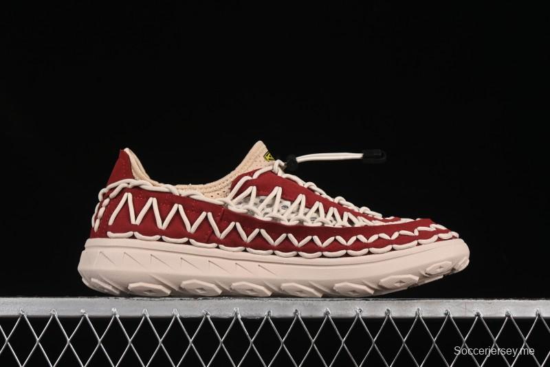 صندل رياضي مسطح منسوج بحزام مطاطي منسوج بحزام مطاطي في الهواء الطلق - 1014097 أحمر