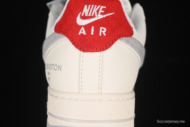 حذاء نايك اير فورس 1 '07 المنخفض من نايك اير فورس 1 '07 LV Collaboration باللون الرمادي الدنيم سووش سنيكرز كاجوال - XX3168-135