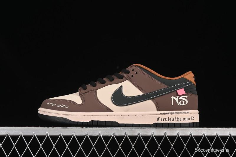 حذاء تزلج نايك SB Dunk Low باللون الأسود والبني منخفض الكاجوال - MU0232-370