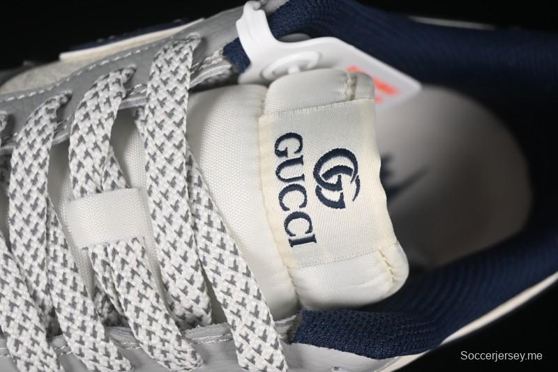 حذاء نايك اير فورس 1 '07 المنخفض من نايكي، حذاء رياضي كاجوال بتعاون غوتشي باللون الرمادي والأزرق - XS1958-543