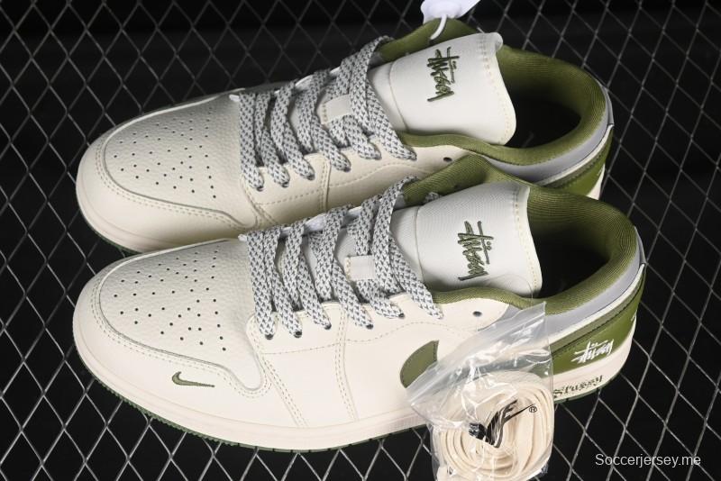 حذاء كرة سلة ريترو ريترو من نايك اير جوردان 1 لو من نايك بتعاون ستوسي مع سووش ثلاثي الأبعاد - XS6086-558