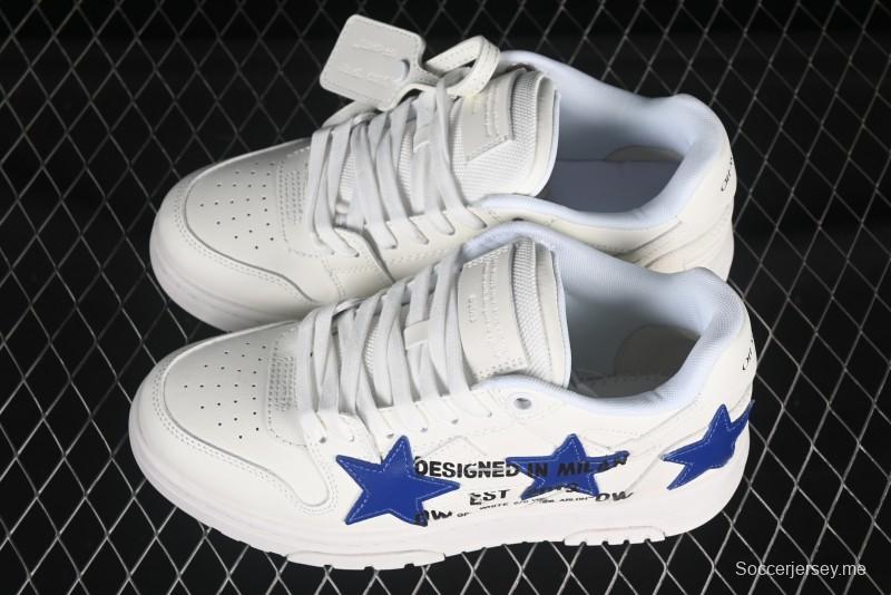 Off-White Out Of Office Low-Top Fashion Sneakers White Blue Star - AJD4
