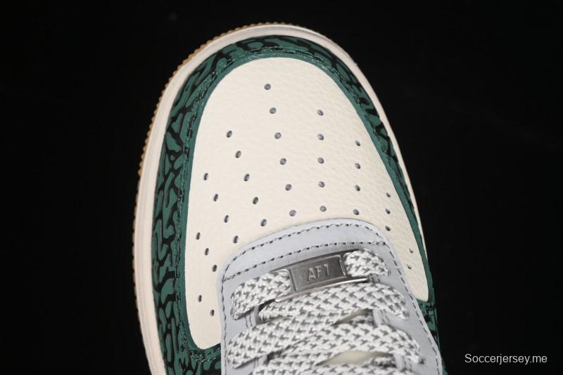 حذاء نايك اير فورس 1 '07 منخفض من نايك اير فورس 1 '07 LV Collaboration Green Stone Grain Gum Sole Sneakers Casual Sole - ZH2598-306