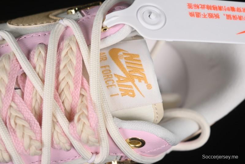 حذاء نايك اير فورس 1 '07 المنخفض باللون الوردي شوجر منخفض الكاجوال - ZB2574-600