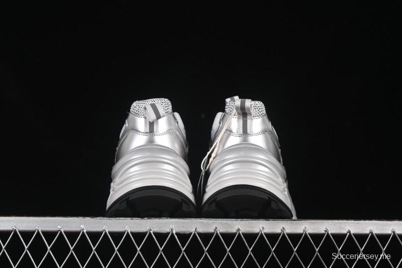 GG-CC 25ss حذاء رياضي مكتنزة جديد بمنصة مكتنزة بزيادة ارتفاع 7 سم وتصميم غير منتظم - 668-2 أسود