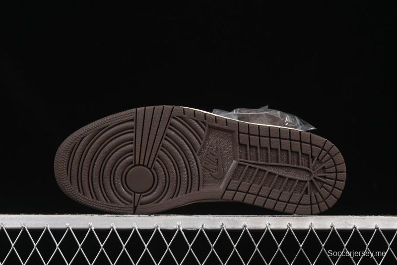 نايك ترافيس سكوت × اير جوردان 1 هاي جوردان 1 هاي أو جي AJ1 إصدار محدود من نايك ترافيس سكوت × اير جوردان 1 هاي اوج AJ1 إصدار عكسي سووش - CD4487-100