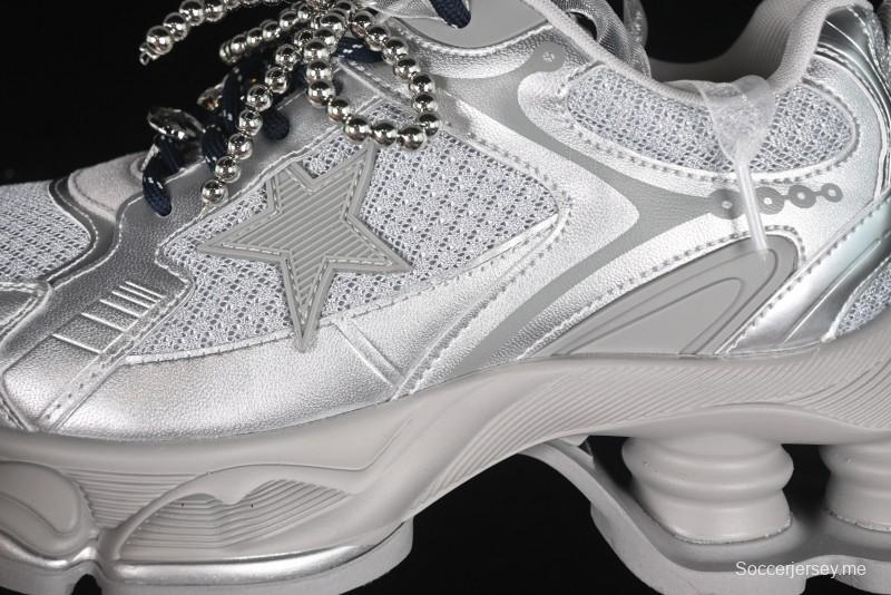 حذاء أبي مجوف بأربطة من نفس النمط GG-CC بنمط نجمة ذات أربطة مجوفة مع زيادة ارتفاع 5 سم - G25X269