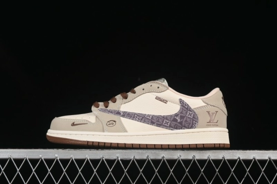 حذاء نايك ترافيس سكوت × فراجمينت ديزاين × اير جوردان 1 لو OG SP AJ1 LV Collaboration - XS2024-060