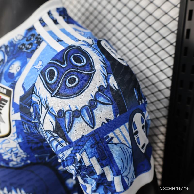 إصدار اللاعب 2025 قميص أزرق ياباني بشخصيات أنيمي 2025