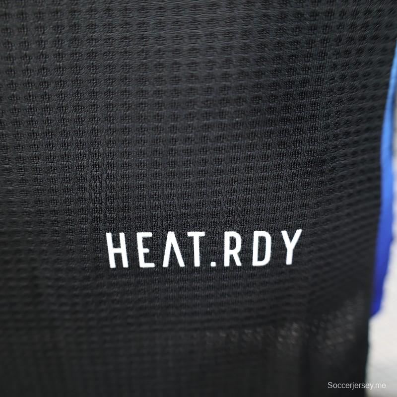 نسخة اللاعب 2025 قميص الجزائر أسود بأكمام زرقاء 2025