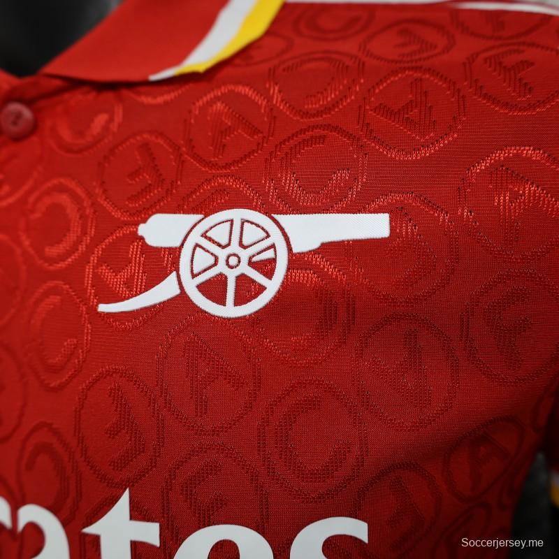 إصدار اللاعب 25/26 قميص بولو أحمر من أرسنال بولو 25/26