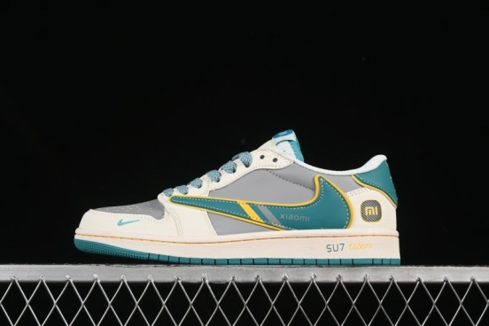 حذاء نايك ترافيس سكوت x Fragment Design x Air Jordan 1 Low OG SP SP AJ1 Collaboration AJ1 من نايك باللون الأزرق الخليجي - XX3168-163