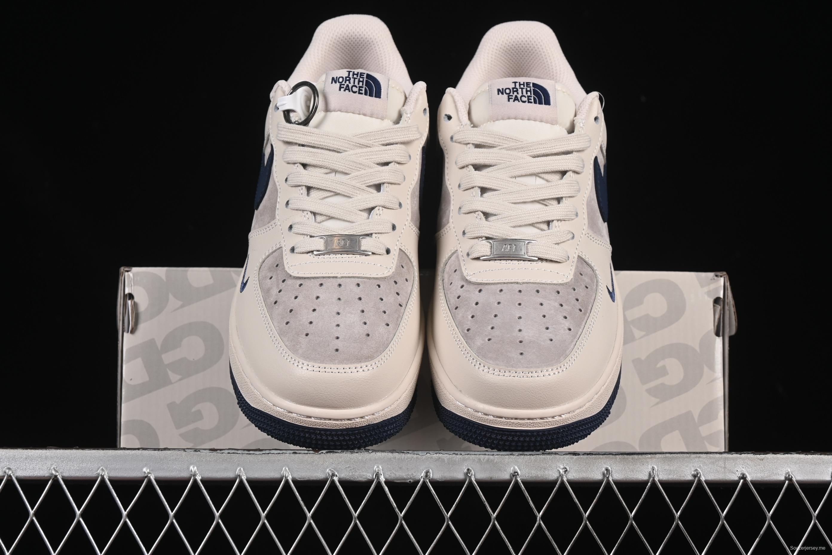 Nike Air Force 1 '07 Low The North Face Collaboration Red Heel Navy Blue Casual Sneakers - XX3168-133