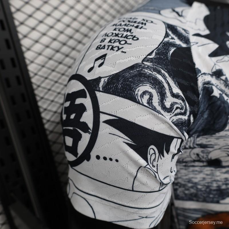 إصدار 2025 لاعب 2025 اليابان أبيض مع قميص دراجون بول مانجا