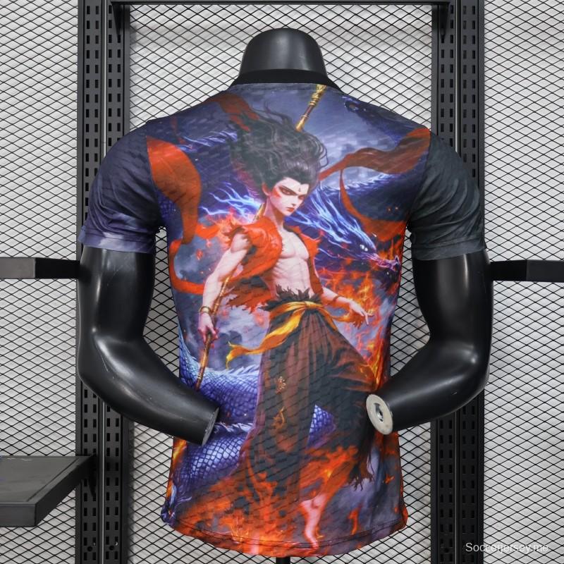 إصدار اللاعب 2025 قميص ياباني بنفسجي مع قميص أنمي نازاي جرافيك