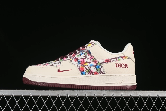Nike Air Force 1'07 Low Dior Collaboration Floral Embroidery Casual Sneakers - DF0188-063