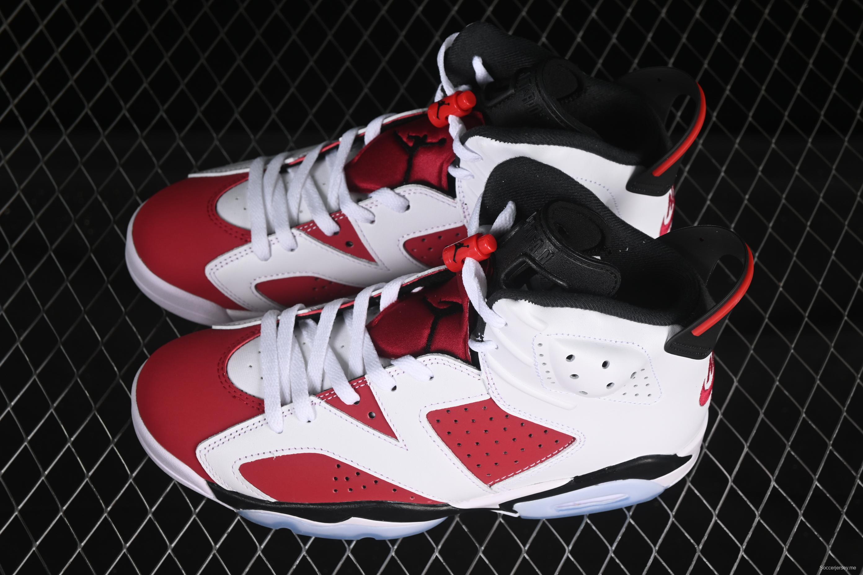 Nike Air Jordan 6 Retro High Basketball Shoes in Carmine White Red - CT8529-106